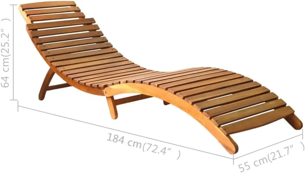 Sun Lounger Solid Acacia Wood BrownLuxury Sun Loungers with Adjustable Backrest and Cushioned Seat