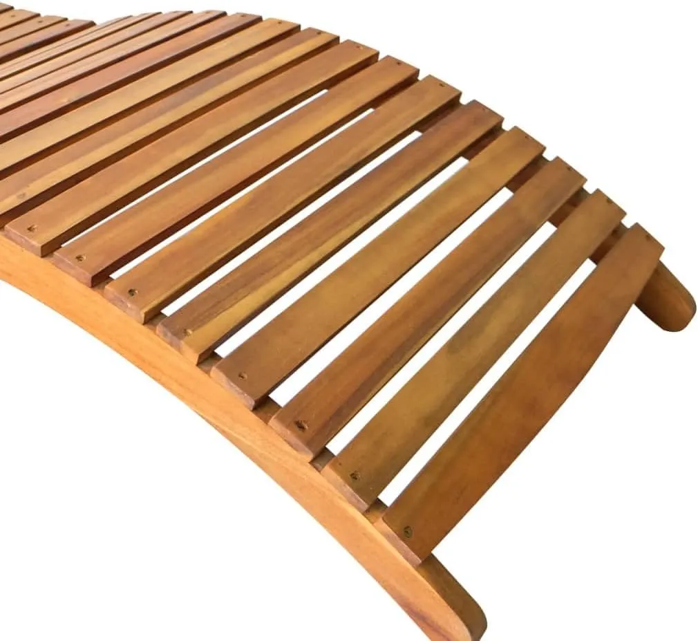 Sun Lounger Solid Acacia Wood BrownLuxury Sun Loungers with Adjustable Backrest and Cushioned Seat