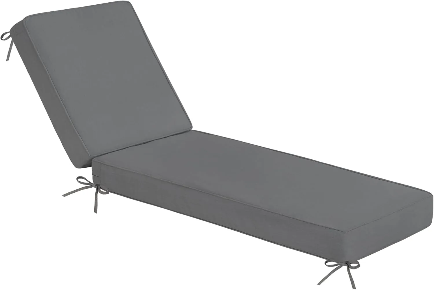 Sundale Outdoor Olefin Chaise Lounge Cushion, Water-Resistant Patio Lounge Chair Cushion, Thick Lounger Pad with 8 Straps Medium Gray, 80 x 26 x 4 Inches