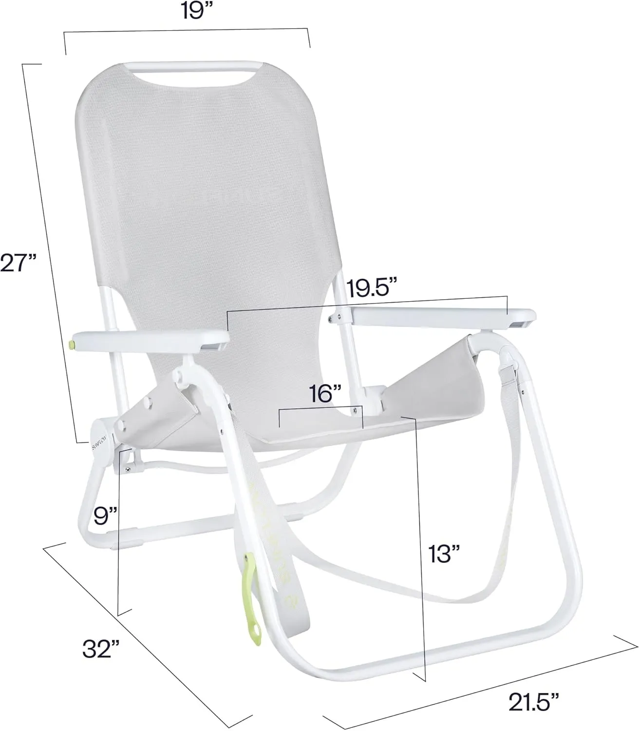 SUNFLOW Shore Thing Premium Beach Chair - Adjustable, Portable, Rust-Resistant, Reclining Beach Chair with UPF 50  Sun Shade and Drink Holder for The Ultimate in Comfort - Deep Blue Stripe