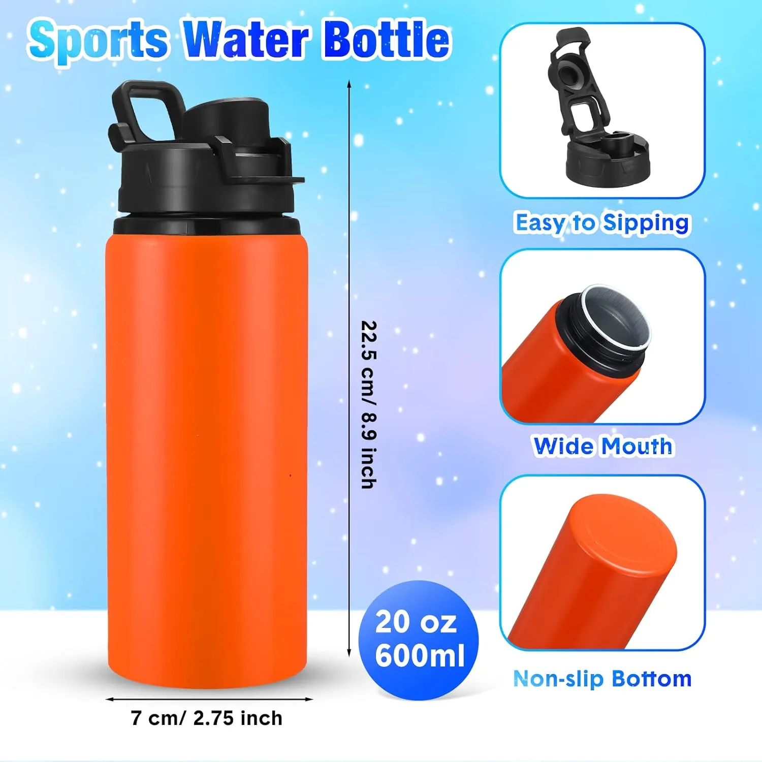 Sunnyray 16 Pcs Aluminum Water Bottle Bulk Multicolor Reusable Sports Bottle with Snap Lids Multipack Vacuum Water Flask for Travel Camping, Picnics, Gym, Hiking, Cycling, Fishing