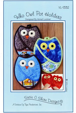 Susie C Shore Designs Who Owl Pot Holders Pattern