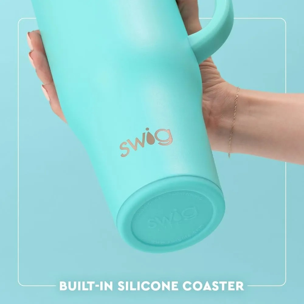 Swig Life 40oz Mega Mug, 40 oz Tumbler with Handle and Straw, Cup Holder Friendly, Dishwasher Safe, Extra Large Insulated Tumbler, Stainless Steel (Desert Child)