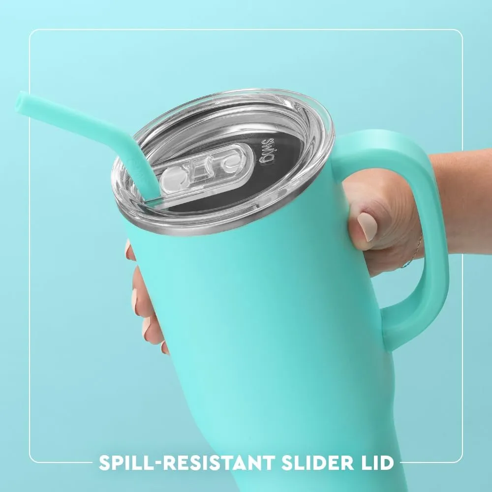 Swig Life 40oz Mega Mug, 40 oz Tumbler with Handle and Straw, Cup Holder Friendly, Dishwasher Safe, Extra Large Insulated Tumbler, Stainless Steel (Desert Child)