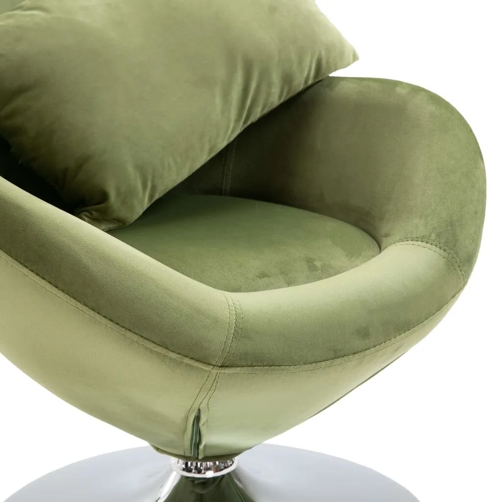 Swivel Egg Chair with Cushion Velvet Padded Seat Lounge Chair