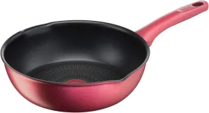ティファール(T-fal) Tefal G26277 Stir-fry Pot, 10.2 inches (26 cm), Deep Frying Pan, With Spout Included, IH Gas Fire Compatible, IH Rouge Unlimited Multi Pan, Non-Stick, Red