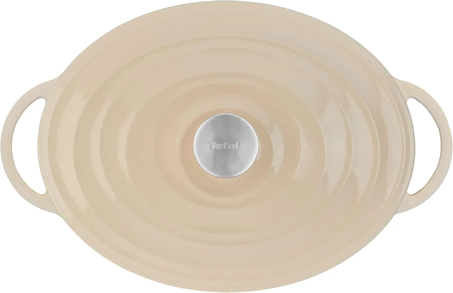 Tefal E25906 LOV Oval Roasting Dish 34 cm | Recovered Cast Iron | Optimal Heat Retention | Suitable for All Hobs | Suitable for Induction Cookers | Oven Safe up to 250 °C | Dishwasher Safe | Beige