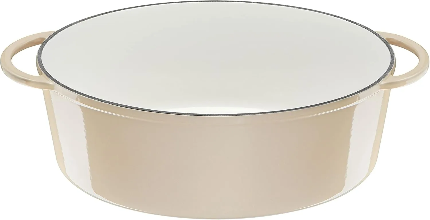 Tefal E25906 LOV Oval Roasting Dish 34 cm | Recovered Cast Iron | Optimal Heat Retention | Suitable for All Hobs | Suitable for Induction Cookers | Oven Safe up to 250 °C | Dishwasher Safe | Beige
