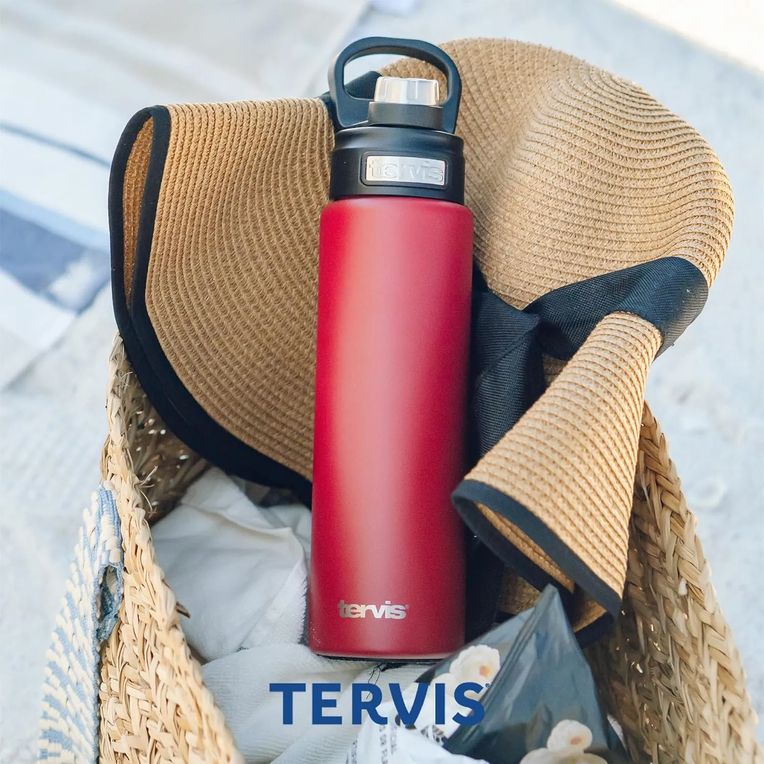 Tervis Topographic Radar Triple Walled Insulated Tumbler Travel Cup Keeps Drinks Cold, 24oz Wide Mouth Bottle, Stainless Steel