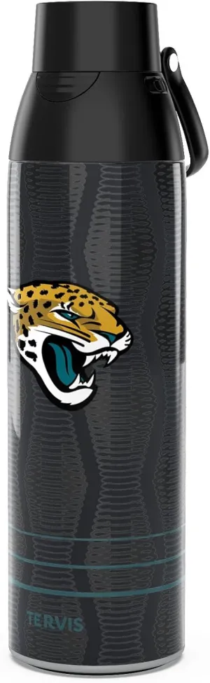 Tervis Venture Water Bottle NFL® Jacksonville Jaguars - Full Speed Triple Walled Insulated Tumbler Travel Cup Keeps Drinks Cold & Hot, 26oz, Stainless Steel