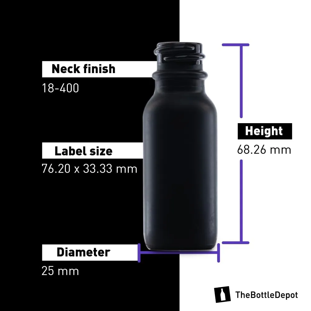 The Bottle Depot - Eye Dropper Bottle 0.5 oz - 24 Pack (15 ml Black Frosted Glass Dropper Bottles with Black Glass Pipette) Empty Tincture Bottles with Droppers - 18-400 Neck Finish