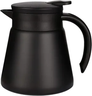 Thermal Coffee Carafe Tea Pot 20 Oz Stainless Steel Insulation Pot Double Wall Vacuum Insulated Coffee Water & Beverage Dispenser (Black)