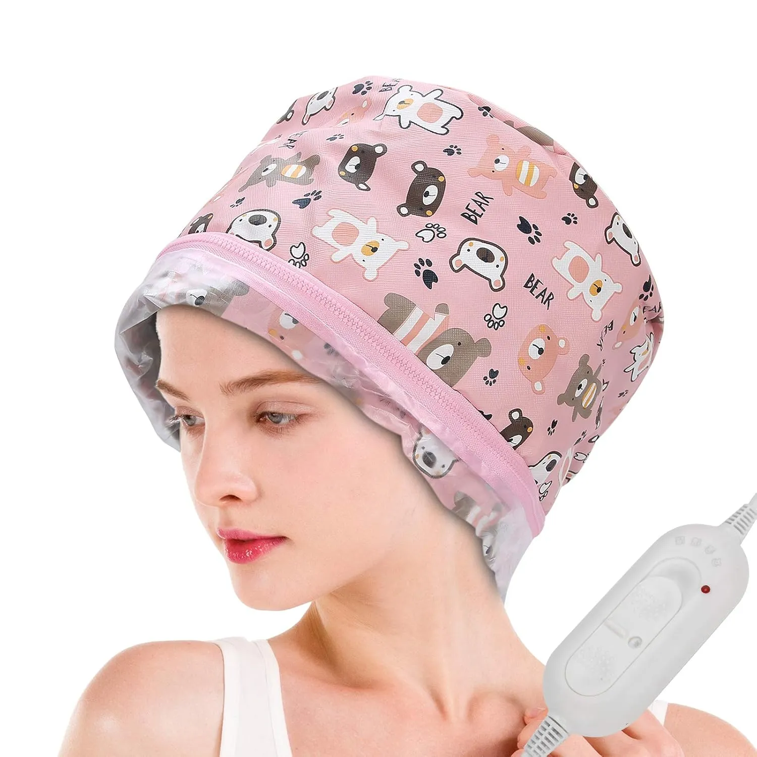 Thermal Heat Treatment Spa Hair Masks, Deep Conditioning Treatments Electric Steamer Hat (US)