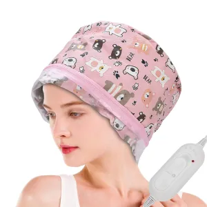Thermal Heat Treatment Spa Hair Masks, Deep Conditioning Treatments Electric Steamer Hat (US)