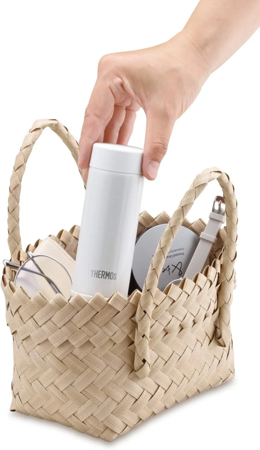 Thermos Water Bottle, Vacuum Insulated Pocket Mug, 4.2 fl oz (120 ml), White JOJ-120 WH (Small Capacity Model)