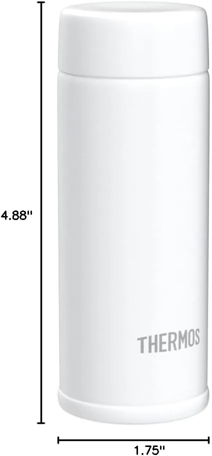 Thermos Water Bottle, Vacuum Insulated Pocket Mug, 4.2 fl oz (120 ml), White JOJ-120 WH (Small Capacity Model)