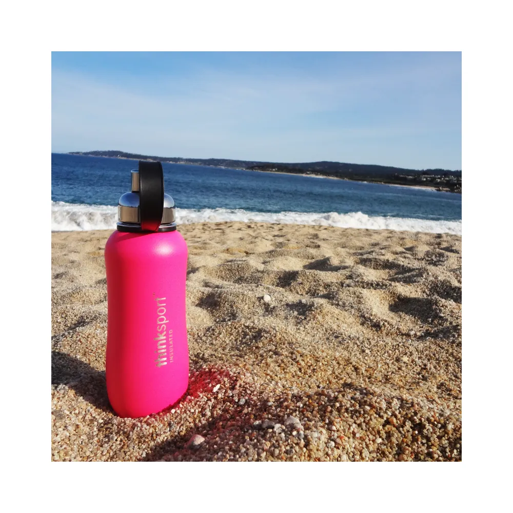 Thinksport Insulated Sports Bottle - 25oz (750ml) - Powder Coated - Hot Pink