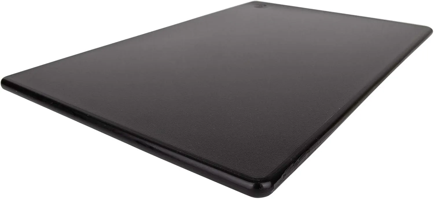 Thirteen Chefs Black Plastic Cutting Board - 18 x 12 x .5 Inch Large, Durable HDPE and NSF Stamped for Commercial Food Service Kitchens