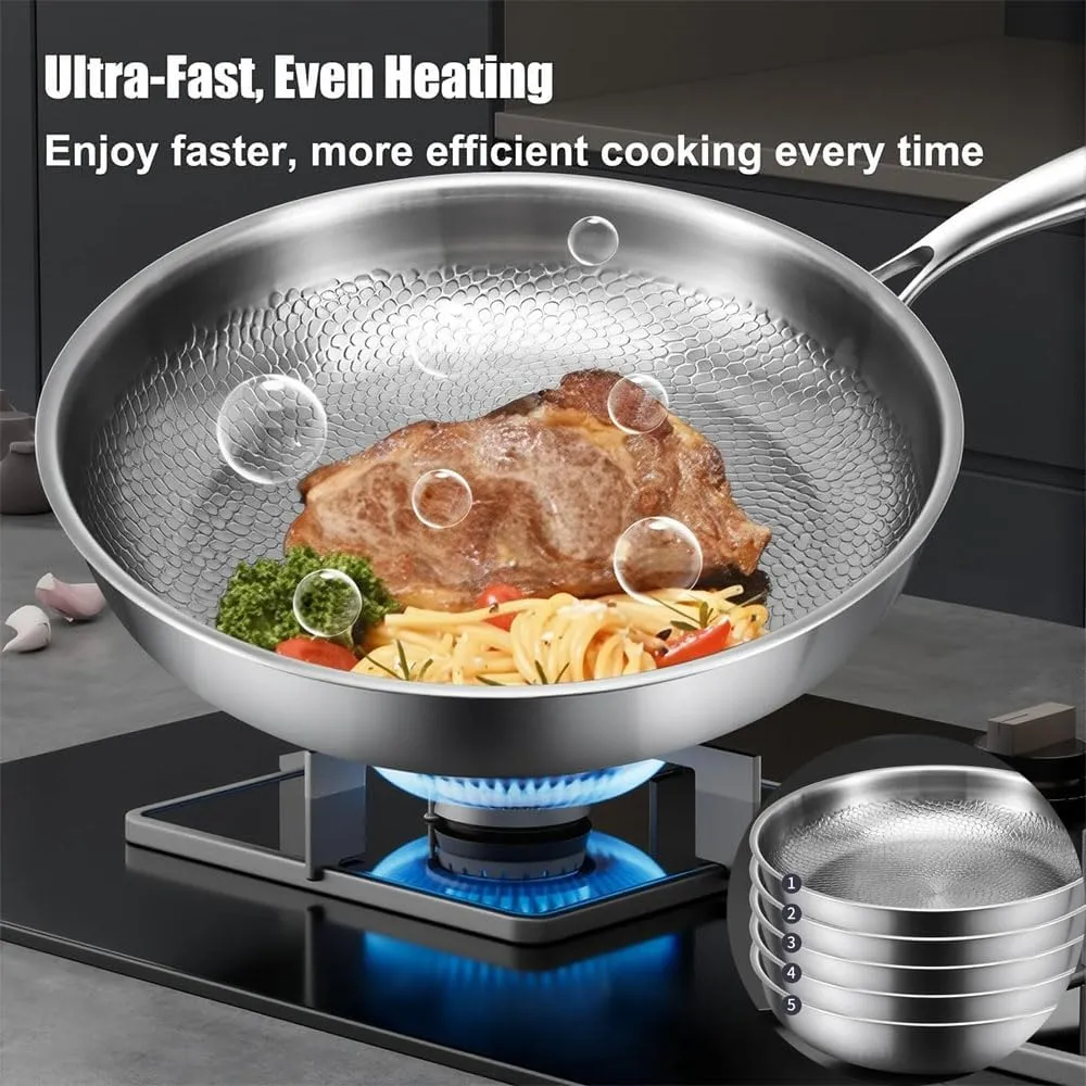 Titanium Hammered Pan Pro With Lid, Taimas Titanium Pan, Scratch-Resistant Non Stick Titaniums Nutri Pans, 2025 Ultra-Durable Nonstick Frying Pans (Without lid 10.23in)