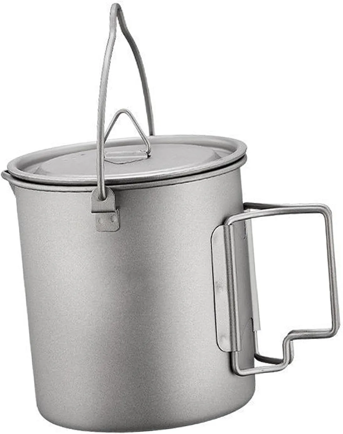 Titanium Pot Titanium Cup Travel Mug Drinking Cups Portable Hanging Pot 750ml for Home Office Backpacking BBQ Picnic Fishing