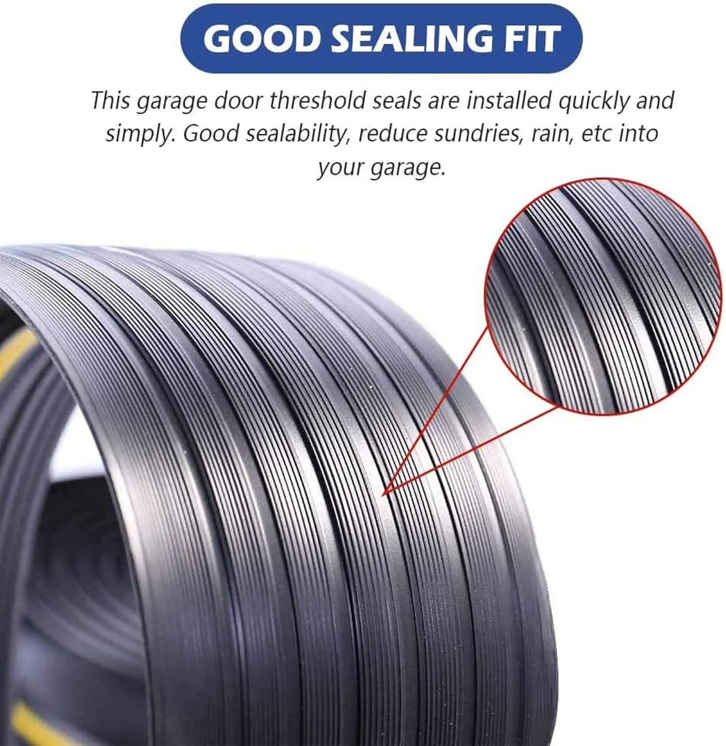 ToLanbbt 16.5Ft/5M Universal Garage Threshold Seal Strip with 300ml Black Sealants/Adhesives, Garage Door Bottom Weatherproof Strip Rubber DIY Weather Stripping Replacement(Black)