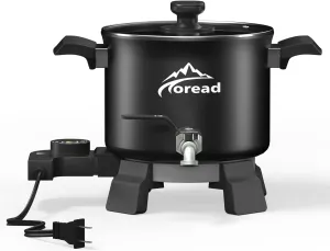 TOREAD Electric Wax Candle Melter for Candle Making, 5.28Qts Wax Melting Pot with Heat Resistant Handle & Brass Spout, Temp Control, Wax Melt Warmer Electric for Soy Wax, Beeswax, and Soap