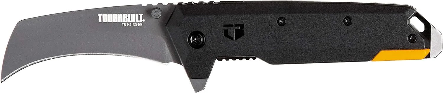 ToughBuilt - Hawkbill Folding Knife - 3.25” Titanium Coated Stainless Steel Blade - (TB-H4-30-HB)