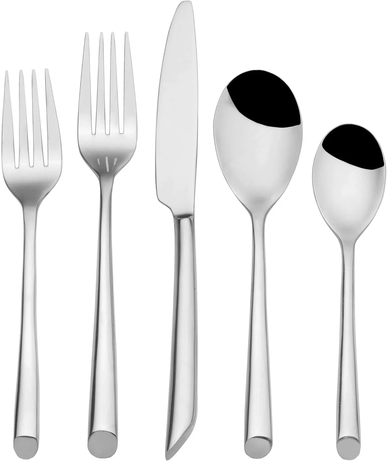 Towle Living 42-Piece Silverware Set, Service for 8, Wave Flatware Cutlery Set - Includes Fork, Knife, Spoon - For Home, Kitchen, and Resturant, Stainless Steel - Dishwasher Safe