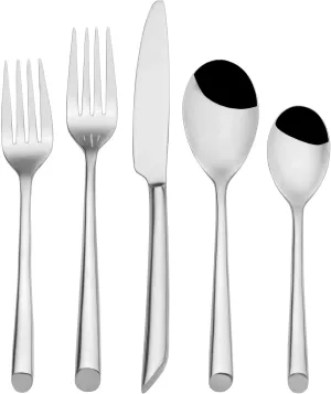 Towle Living 42-Piece Silverware Set, Service for 8, Wave Flatware Cutlery Set - Includes Fork, Knife, Spoon - For Home, Kitchen, and Resturant, Stainless Steel - Dishwasher Safe