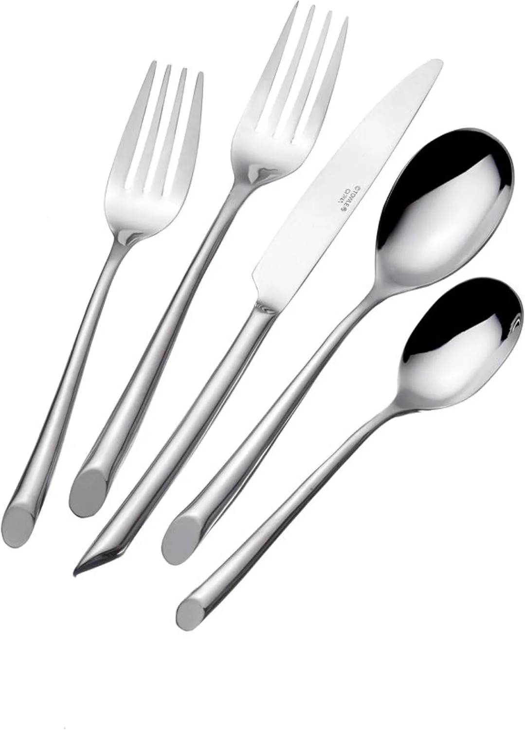 Towle Living 42-Piece Silverware Set, Service for 8, Wave Flatware Cutlery Set - Includes Fork, Knife, Spoon - For Home, Kitchen, and Resturant, Stainless Steel - Dishwasher Safe