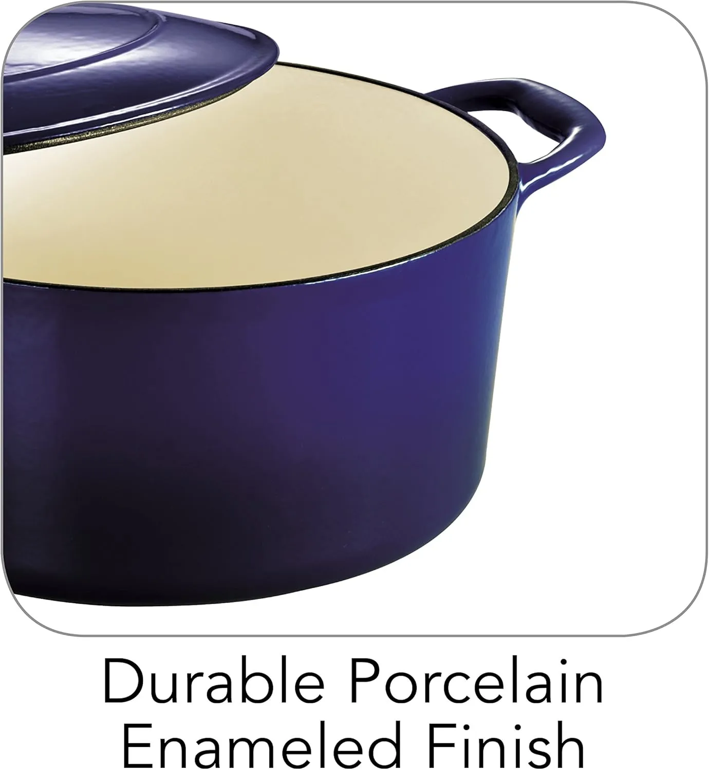 Tramontina Enameled Cast Iron Dutch Oven Pot with Lid, Round 5.5-quart, Blue