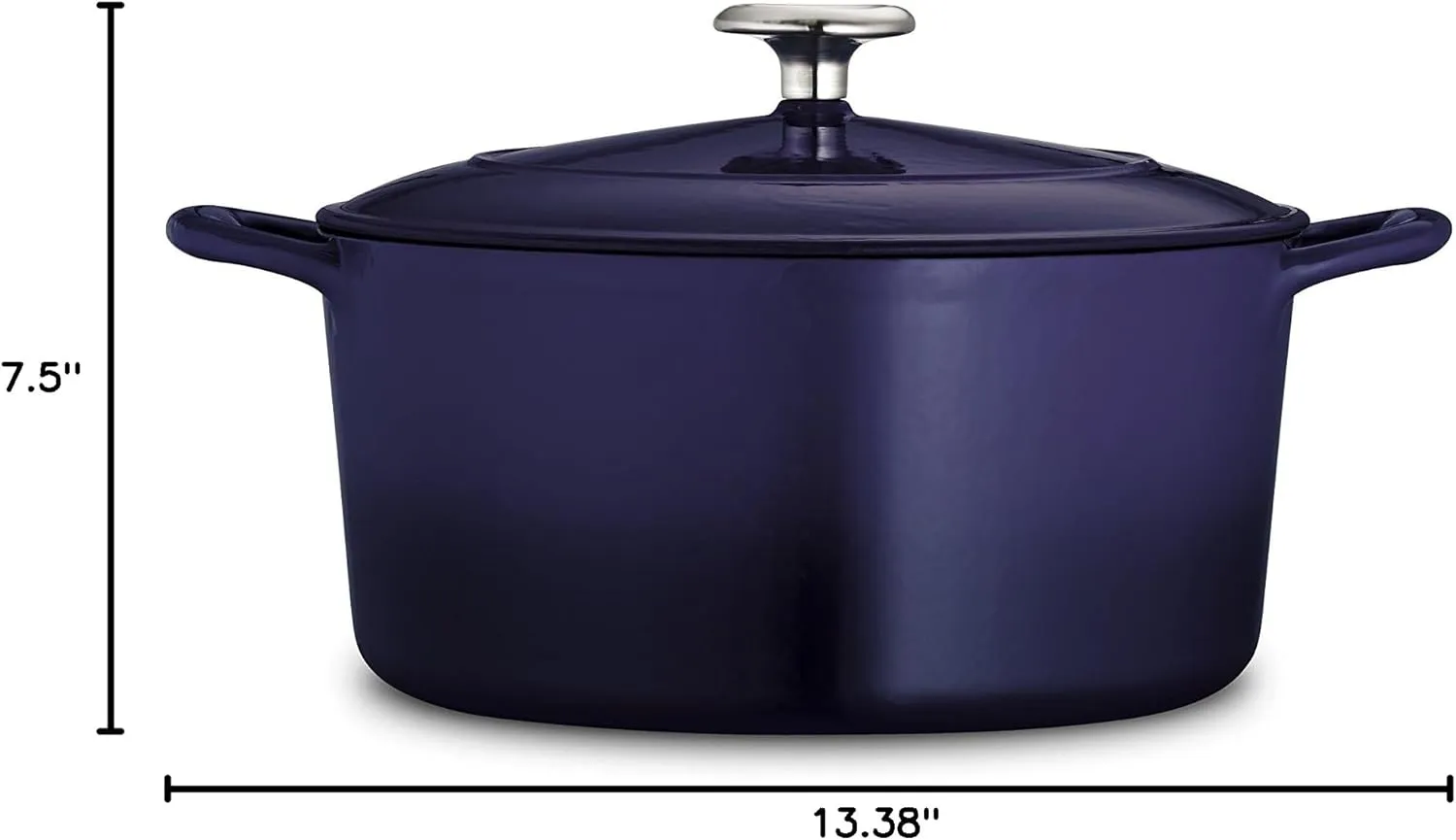 Tramontina Enameled Cast Iron Dutch Oven Pot with Lid, Round 5.5-quart, Blue