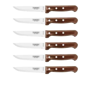 TRAMONTINA - GAUCHO STEAK KNIFE SET OF 6 - BROWN
