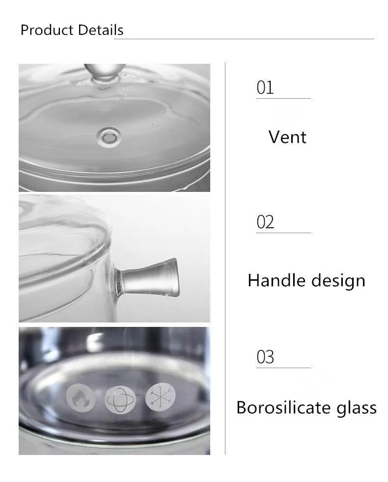 Transparent Glass Heat-Resistant Soup Pot