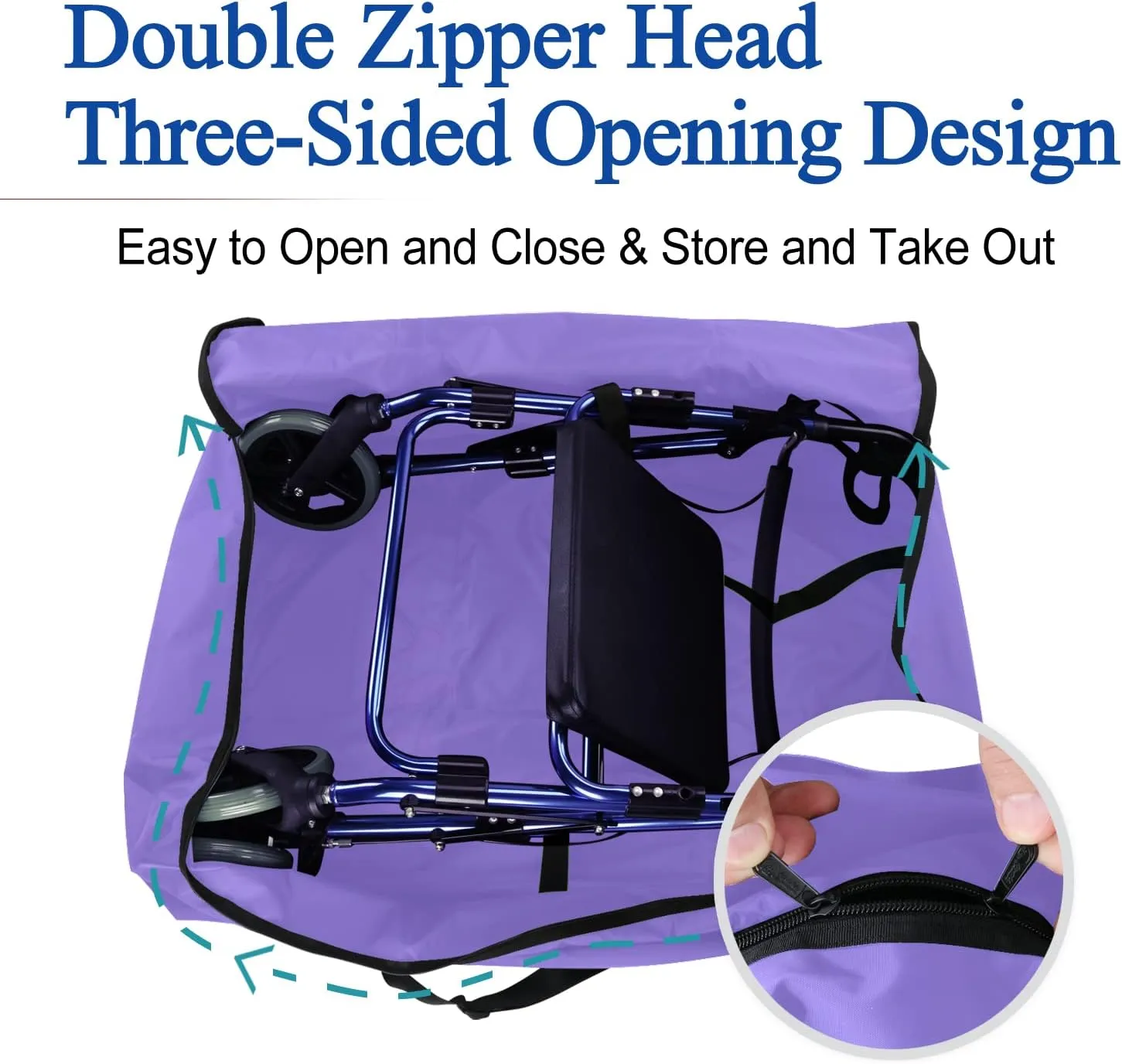 Travel Bag for Massage Bed - Massage Bed Storage Bag - for Travel Bag Folding Walkers Compact Wheelchair Bag Folding Bike Bag Walker Bag Portable (Purple)