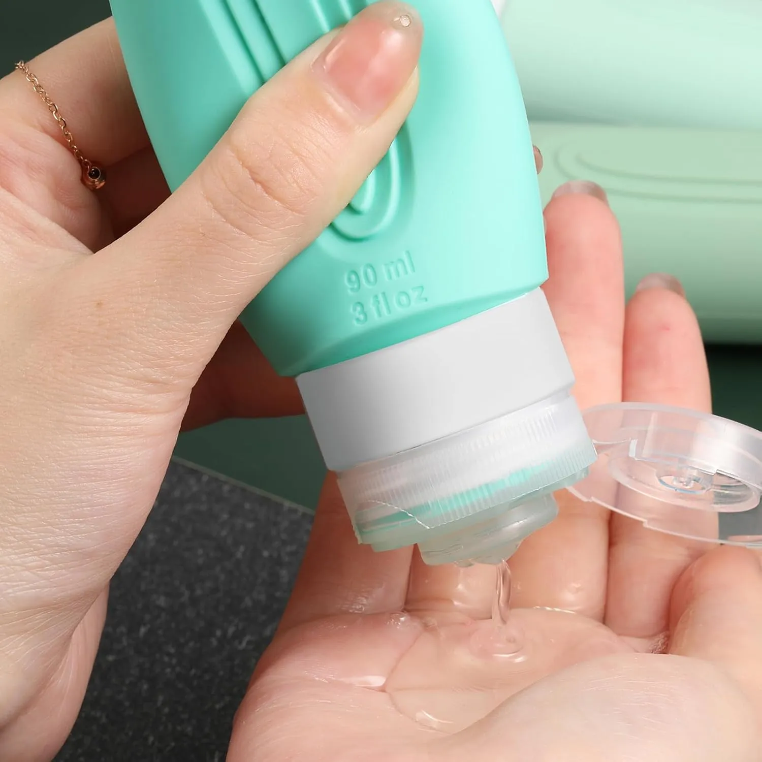 Travel Bottles for Toiletries, 5 Pack TSA Approved Travel Size Containers, 3oz Leak Proof Refillable Travel Accessories for Shampoo Conditioner, BPA Free Travel Bottles with Toiletry Bag