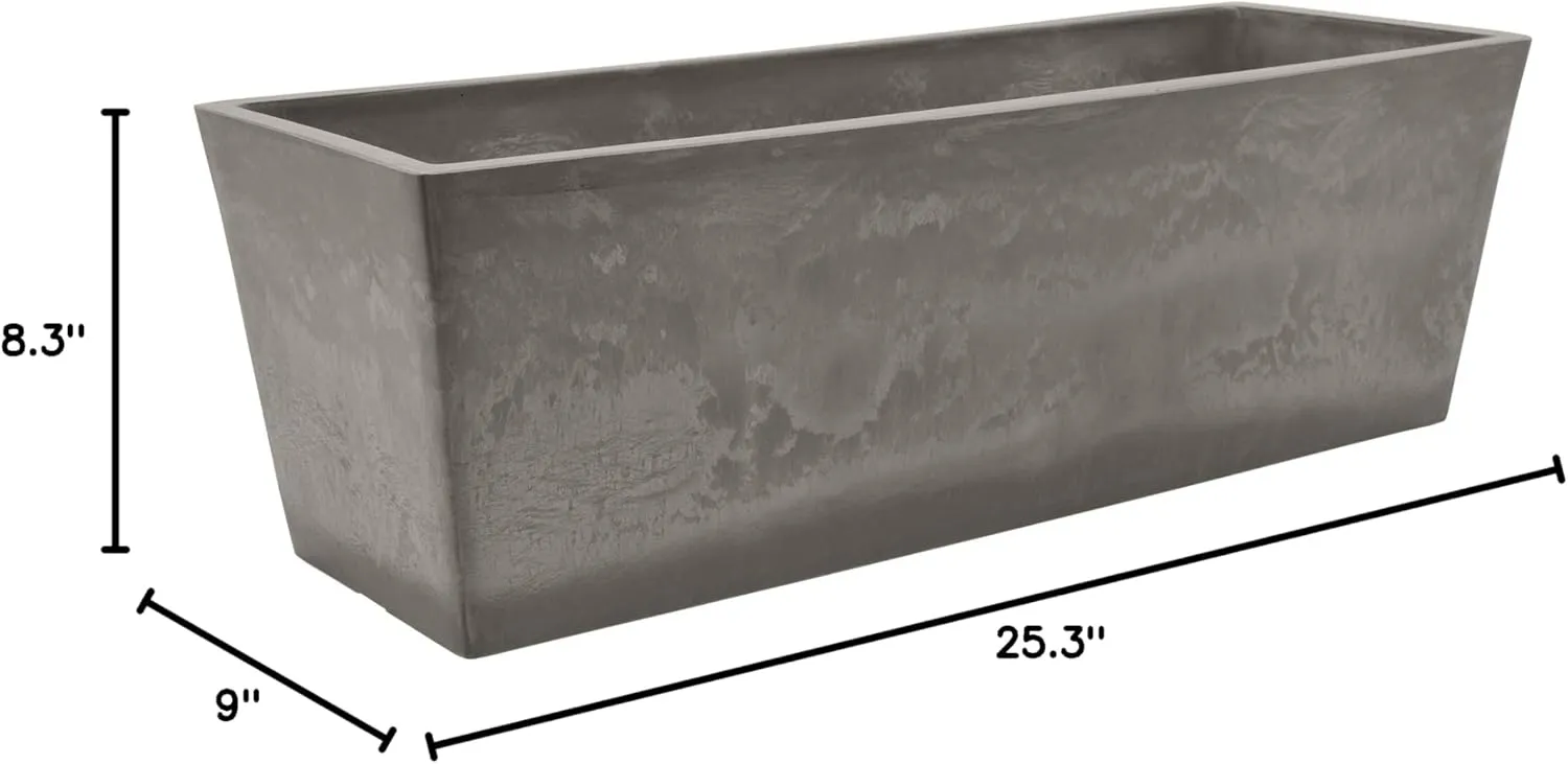 U65CT Simplicity Window Box, 25.5" x 9, Cement