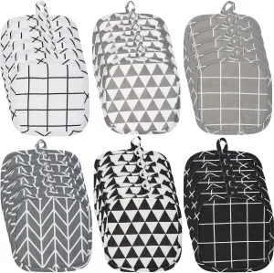 Uiifan 30 Pcs Pot Holders for Kitchen Square Pot Holders Sets Heat Resistant Cotton Potholders for Kitchens Washable Hot Pads for Kitchen with Hanging Loops for Oven Cooking Baking, 3 Colors