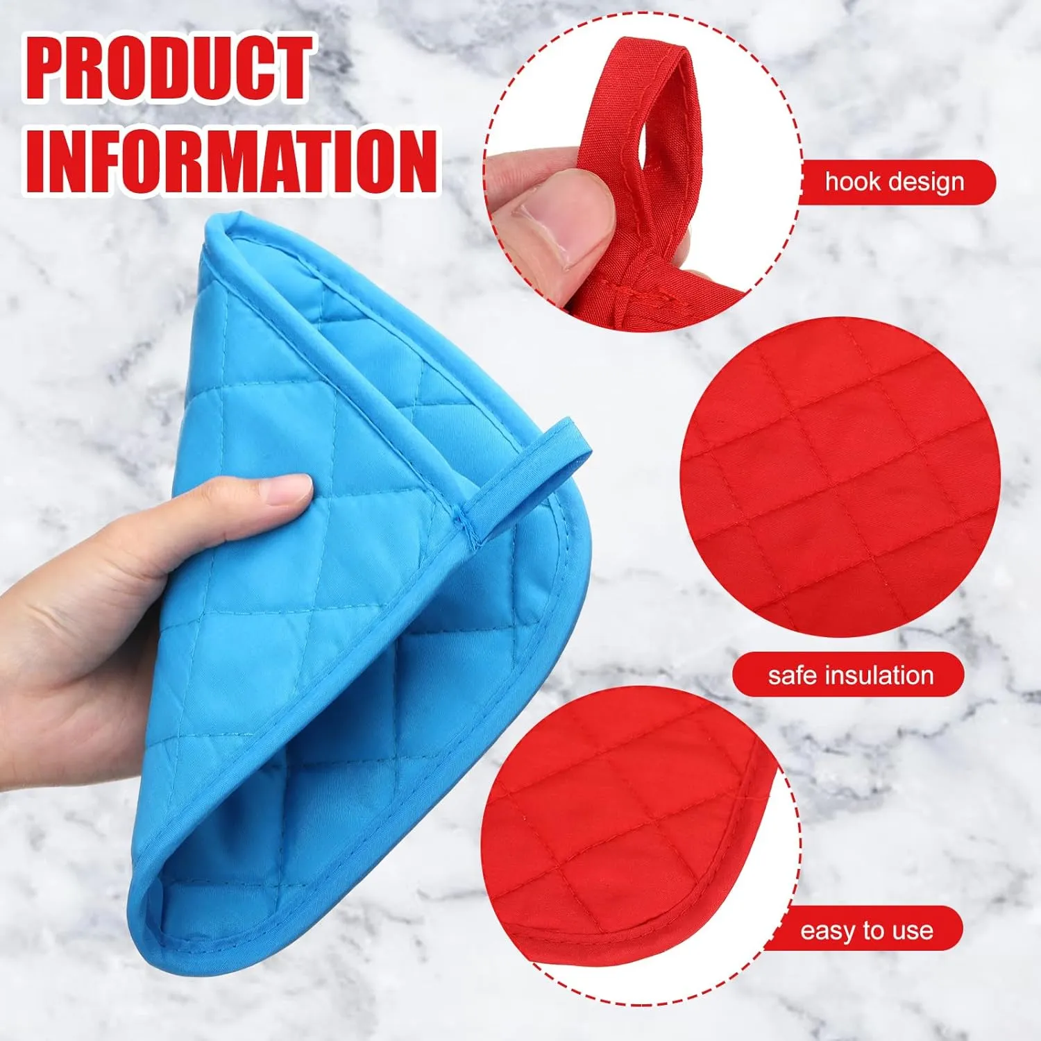 Uiifan 30 Pieces Cotton Pot Holders for Kitchen Washable Heat Resistant Potholders Oven Hot Pads for Cooking and Baking, 7.87 x 7.87 x 0.2 Inch(Multicolor)