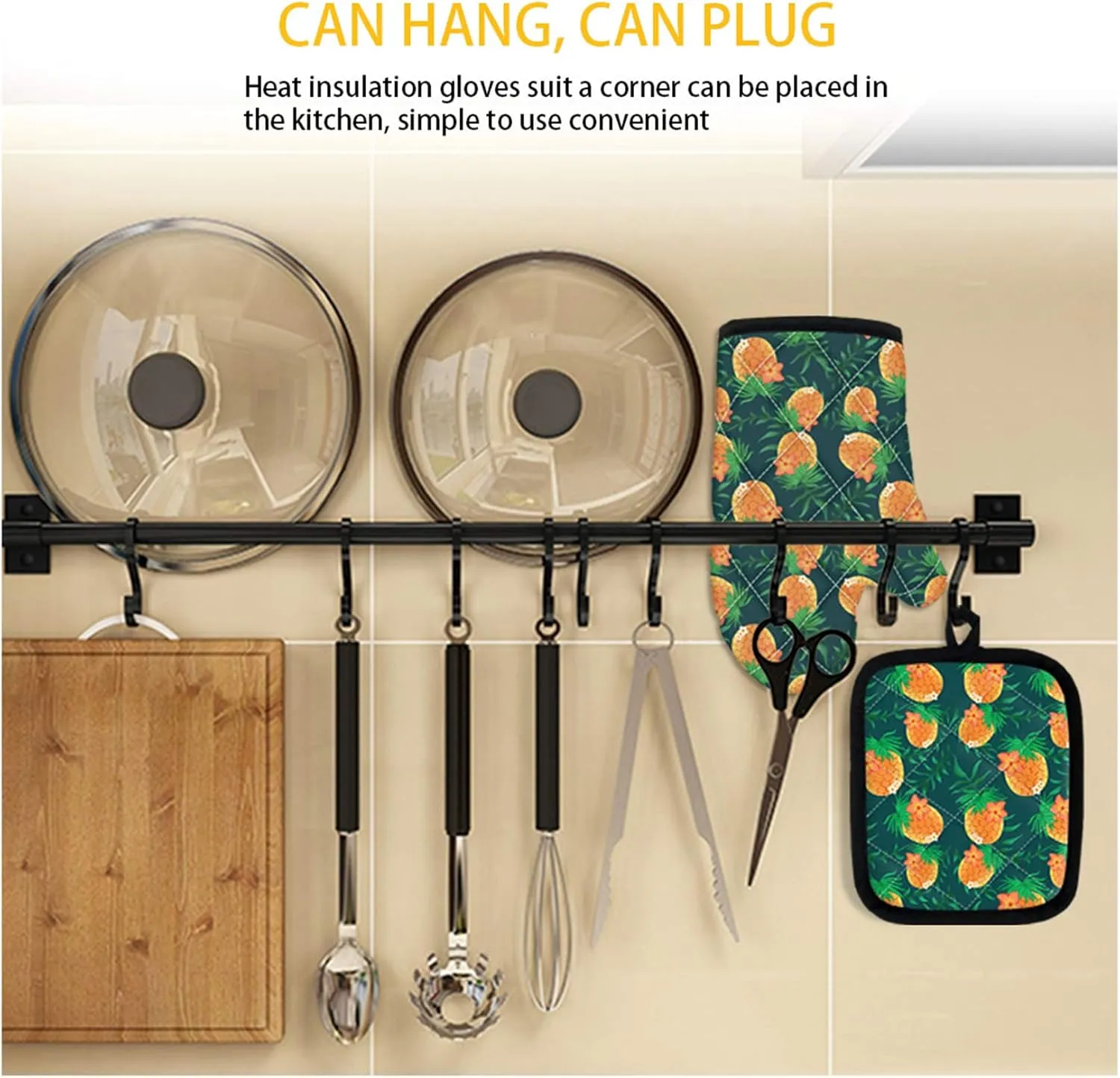 UNICEU Coffee is Always a Good Idea Oven Mitts Non Slip Heat Resistant Kitchen Gloves and Pot Holders 4 Pcs for Baking Cooking Grilling BBQ