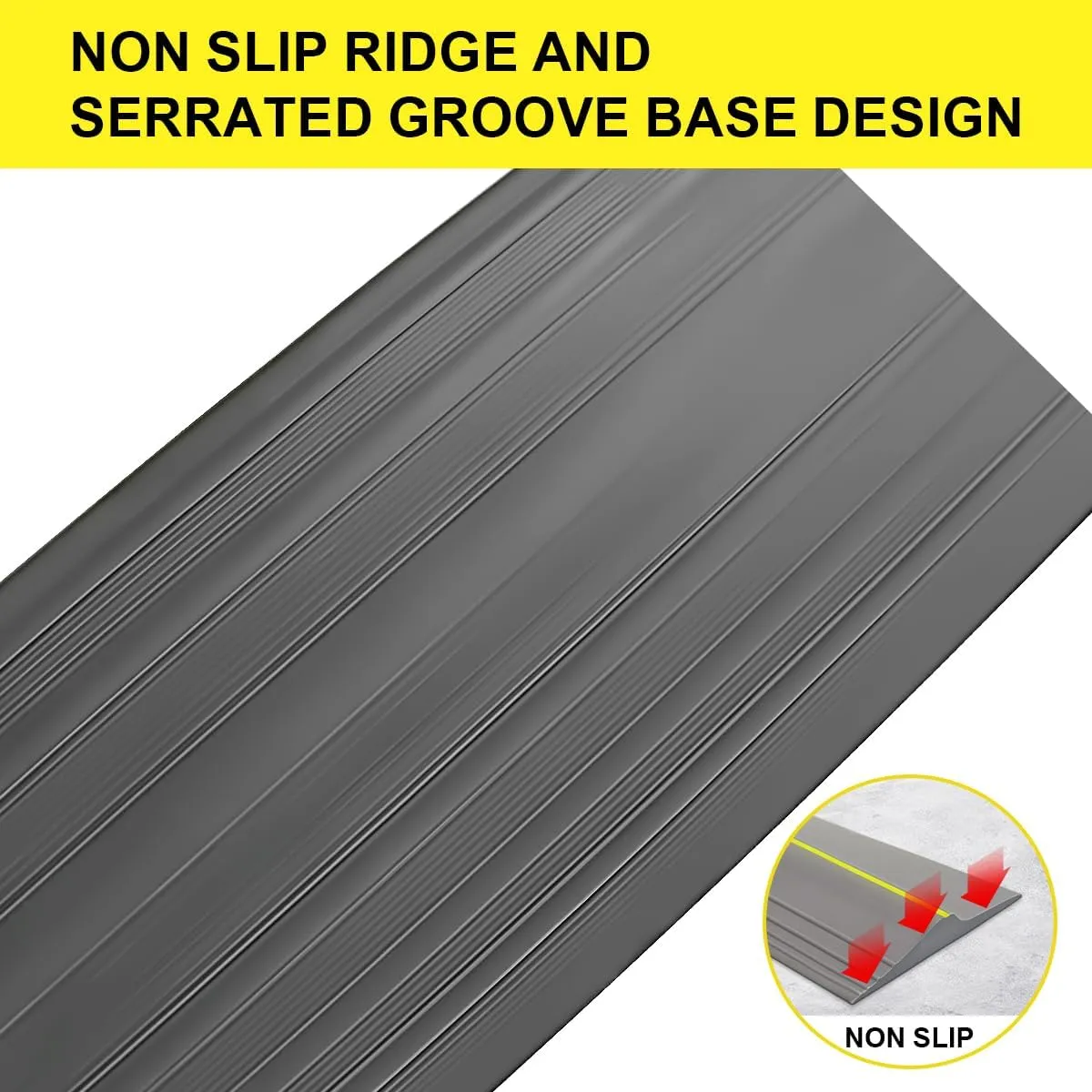 Universal Garage Door Bottom Threshold Seal Rubber Strip with Adhesives, DIY Weatherproof Weather Stripping Replacement (16FT, Gray)