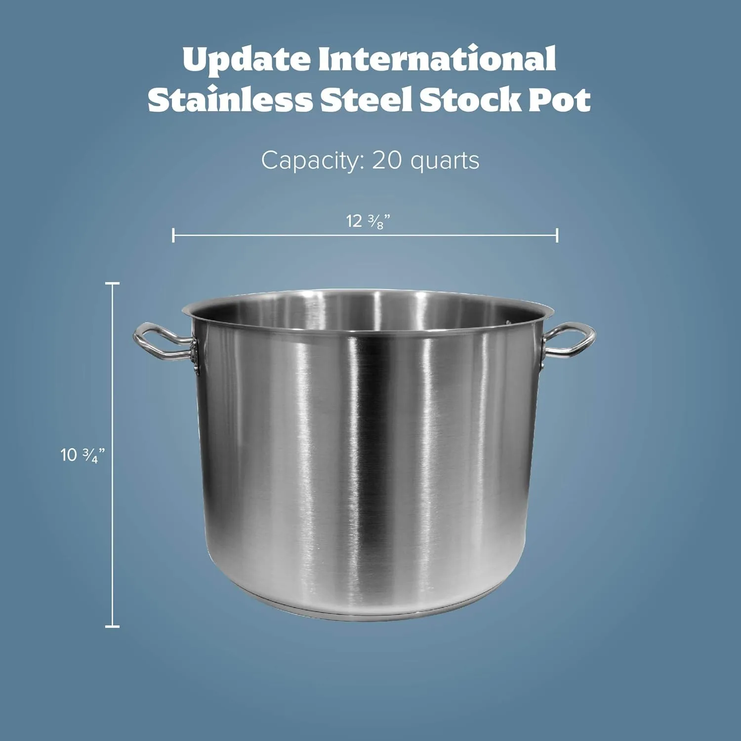 Update International SPS-20 Induction Stock Pot, 20-Quart, Silver