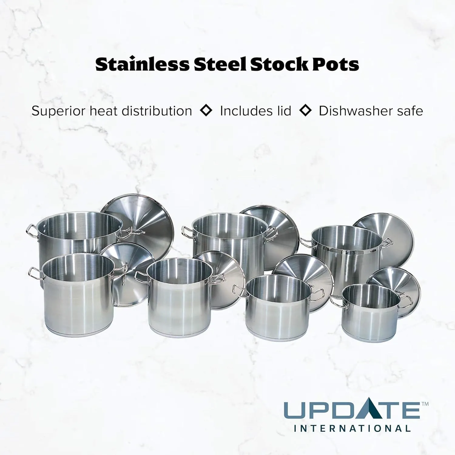 Update International SPS-20 Induction Stock Pot, 20-Quart, Silver