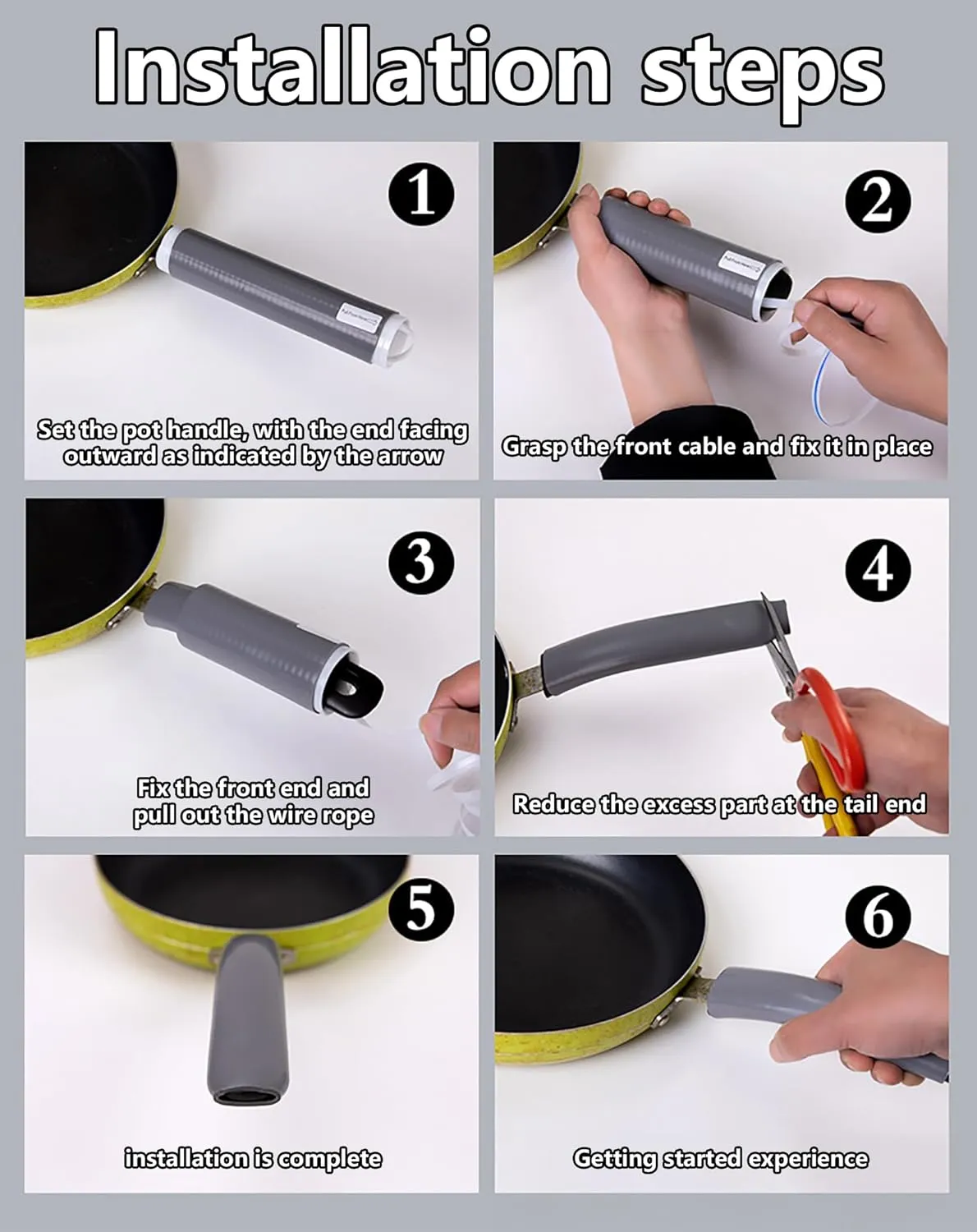 Upgraded Silicone Pan Handle Sleeve - Heat-Resistant&Non-Slip Cast Iron Handle Cover for Pots and Pans - Multipurpose Kitchen Protection(2pcs Medium)