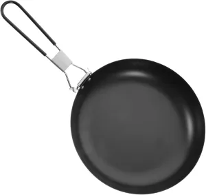VANZACK Camping Non Stick Iron Frying Pan with Folding Handle Portable Cooking Pot for Outdoor Cooking Lightweight Durable for Camping Picnics and Bbqs