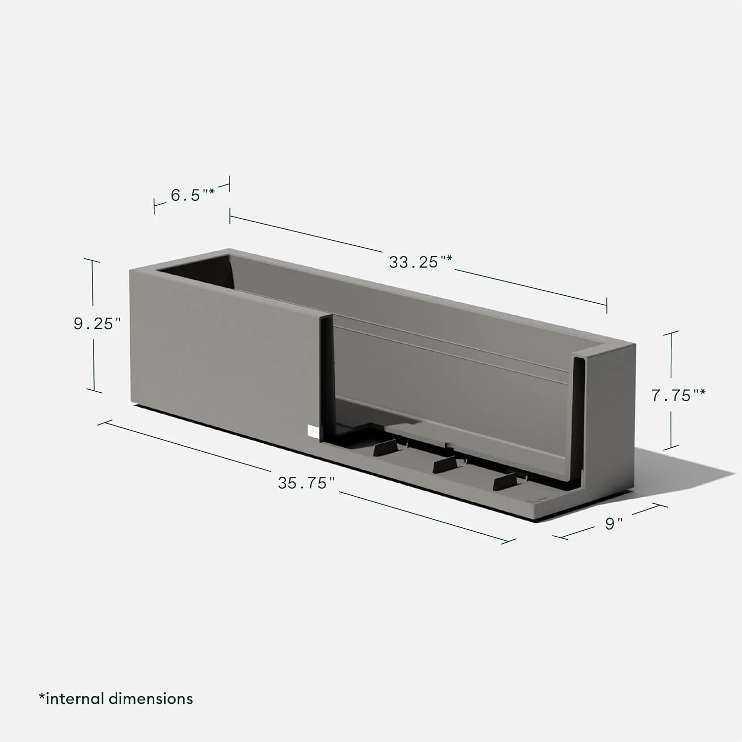 Veradek Block Series Window Box Planter - Rectangular Flower Pot for Indoor or Outdoor Window Sill/Balcony | All-Weather Use with Drainage Holes | Modern Décor for Succulents, Herbs, Small Plants