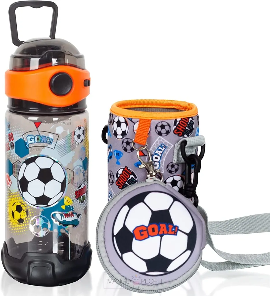 Vibrant Colored Water Bottle with Lanyard/Sleeve for School Kids -580ml
