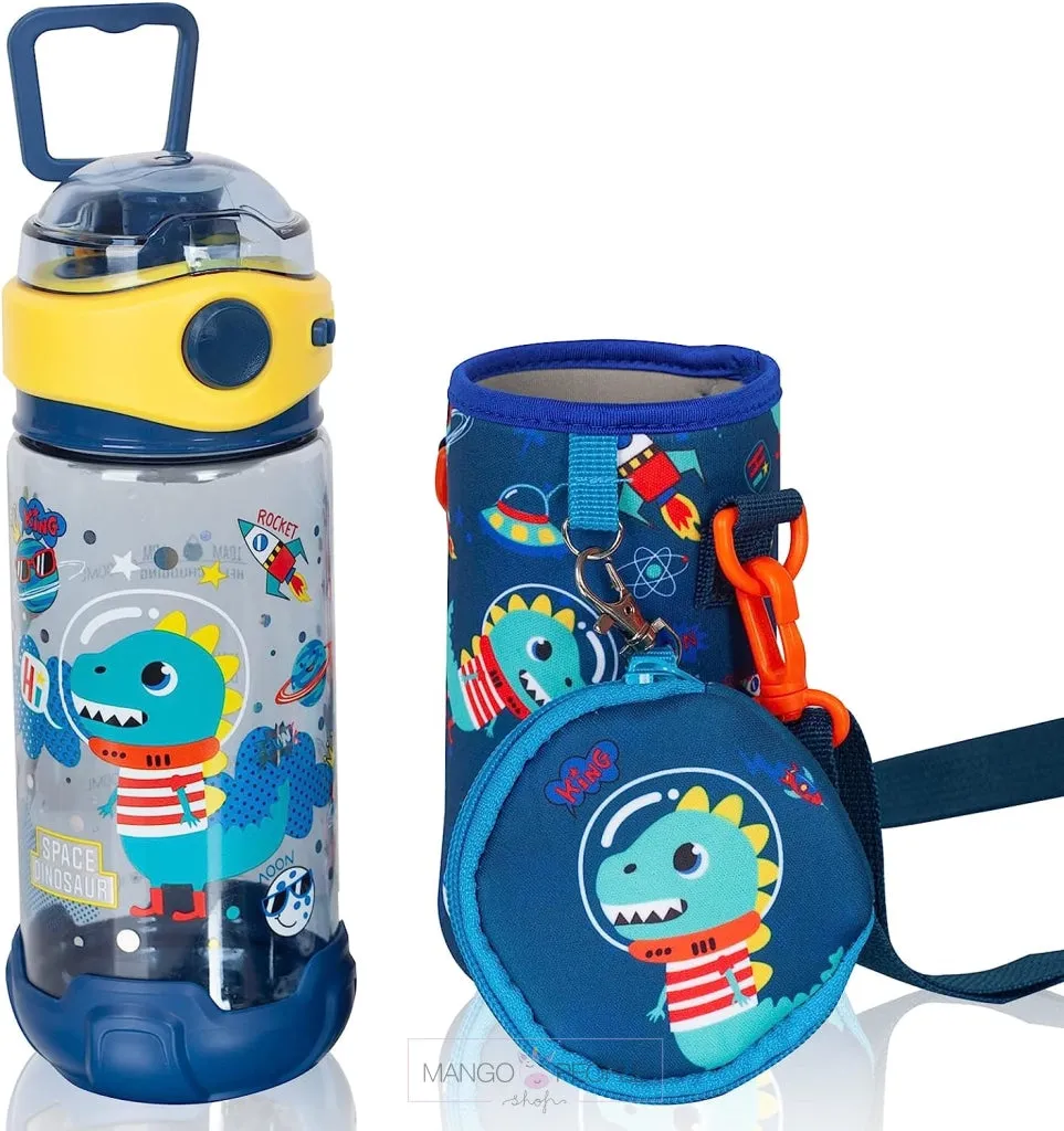 Vibrant Colored Water Bottle with Lanyard/Sleeve for School Kids -580ml