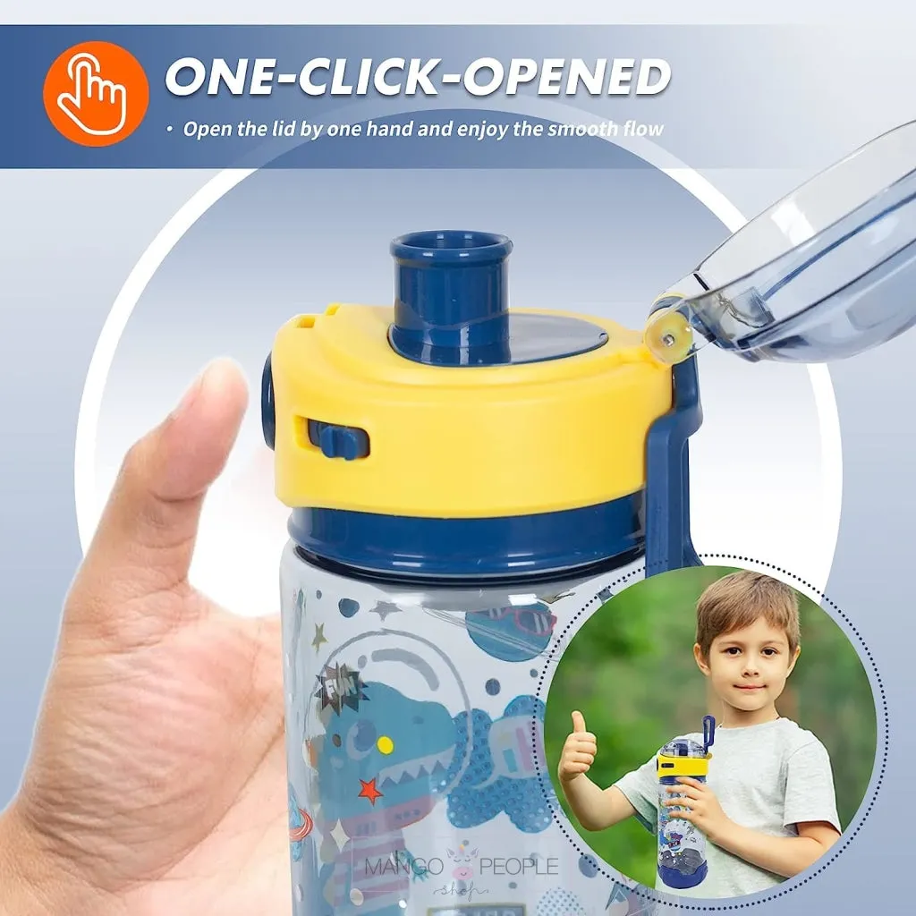 Vibrant Colored Water Bottle with Lanyard/Sleeve for School Kids -580ml