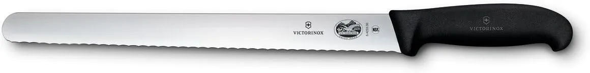 Victorinox Cutlery Wavy Edge Slicing Knife, Black Fibrox Handle
